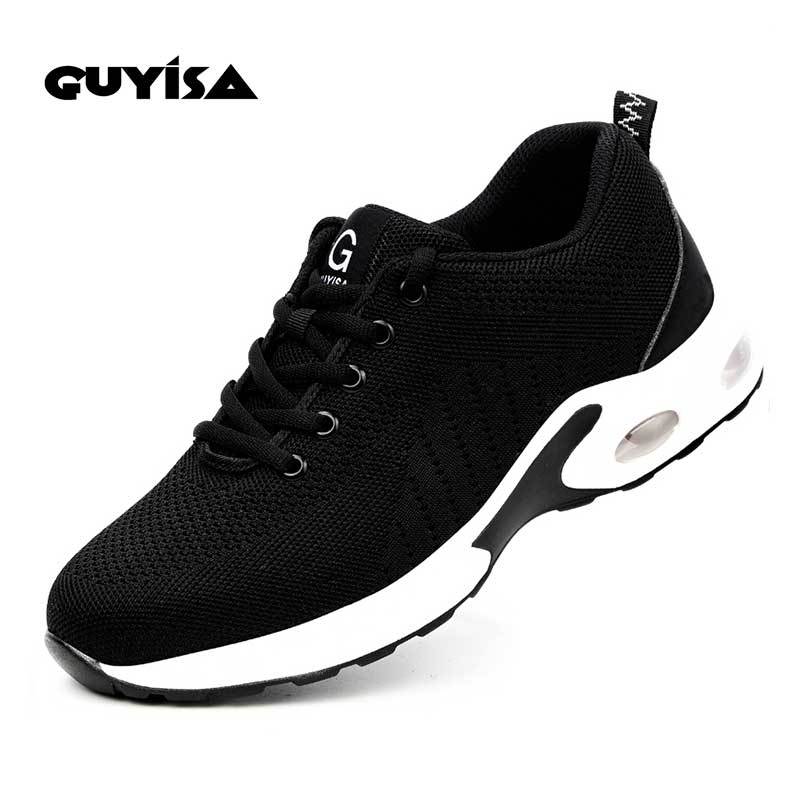 GUYISA 9192 Fly Woven Lightweight Breathable Fashion Steel Toe Shoes