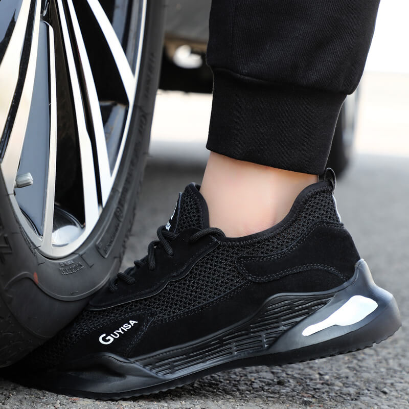 safety shoes breathable with anti-smashing steel toe for summer
