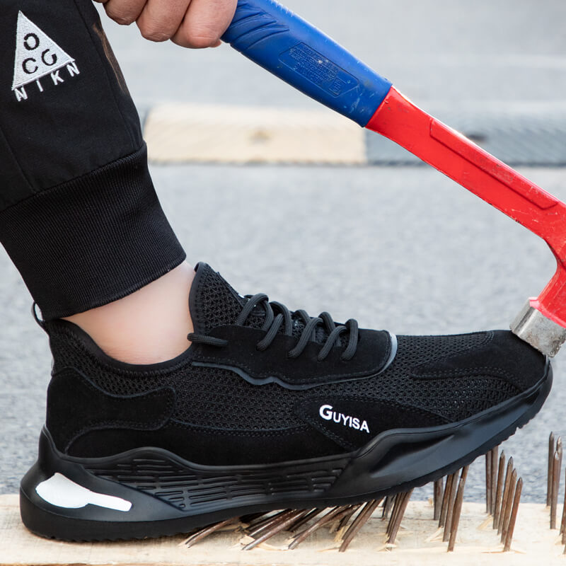 safety shoes breathable with anti-smashing steel toe for summer