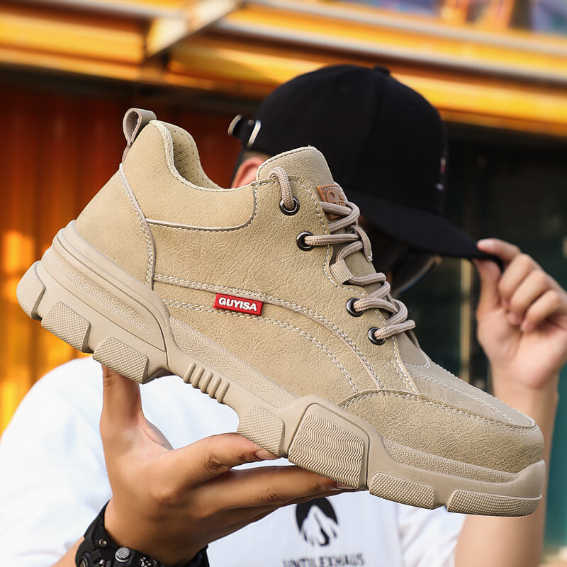 safety shoes mens with leather upper waterproof  anti-puncture