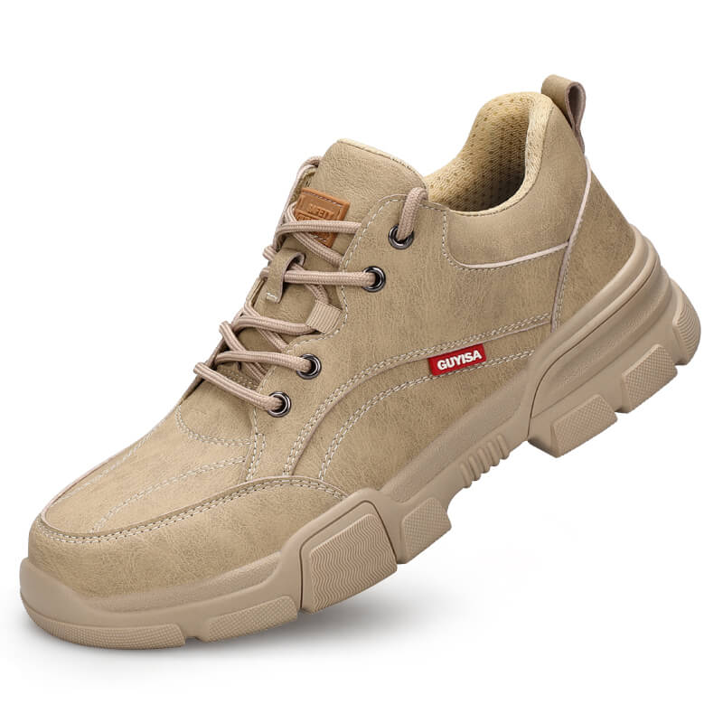 safety shoes mens with leather upper waterproof  anti-puncture