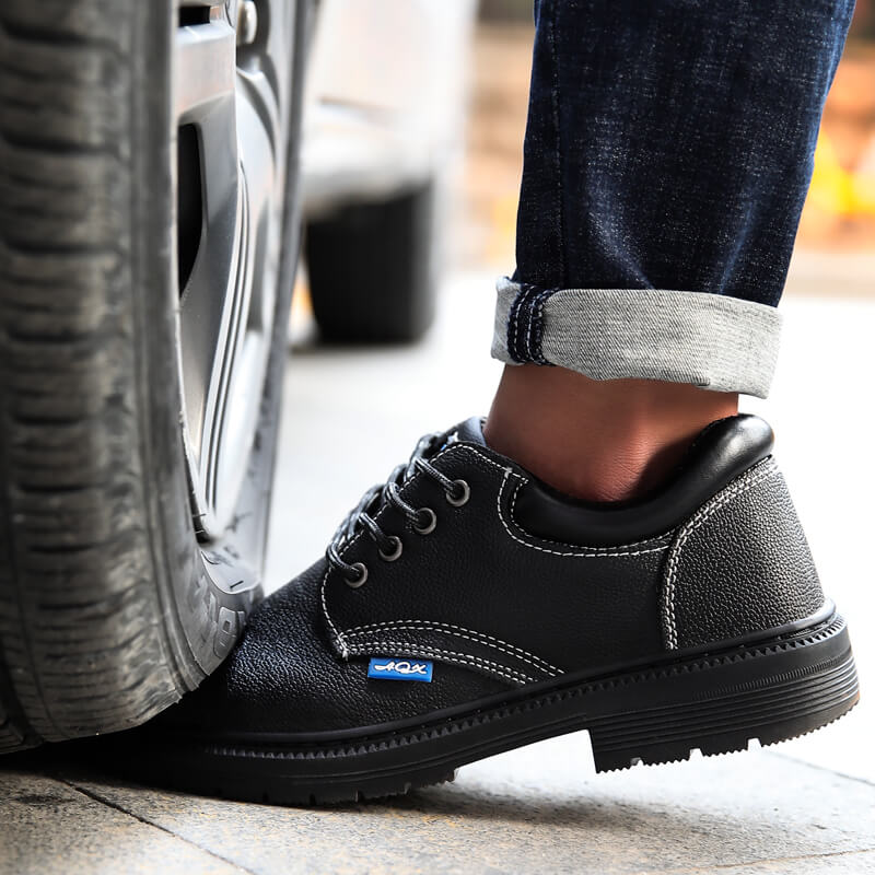 Work shoes outdoor waterproof wear resistant rubber soled steel toes