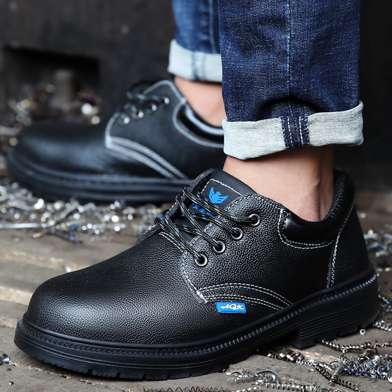 Work shoes outdoor waterproof wear resistant rubber soled steel toes