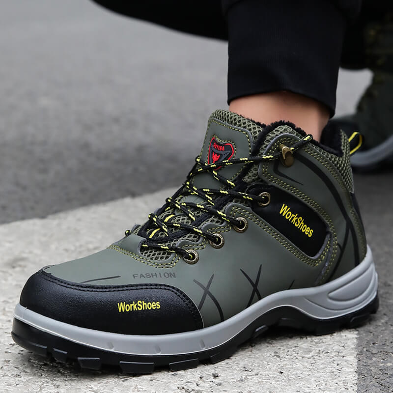 GUYISA action safety shoes with safe steel toe and anti-puncture midsole for winter