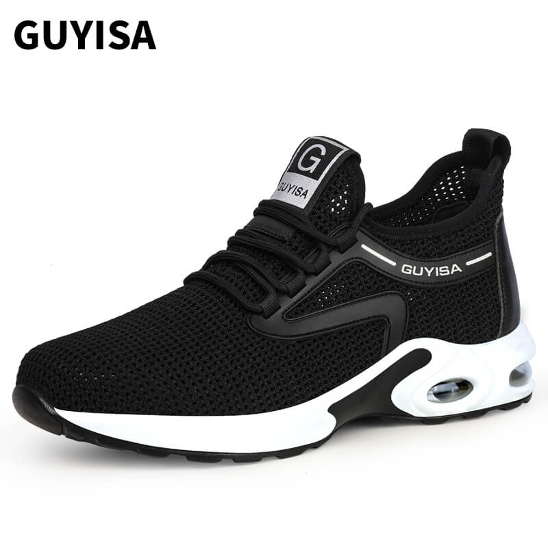 Black White Air Cushioned Industrial Work Shoes Lightweight and ...