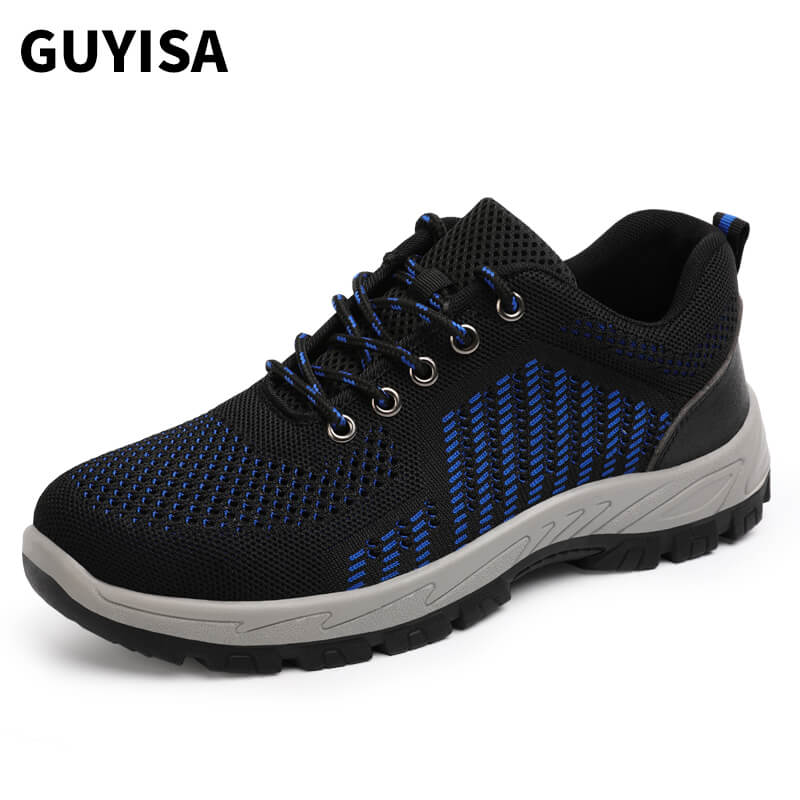 Black Blue Men's Women's Safety Shoes Breathable Lightweight Industrial Work Shoes