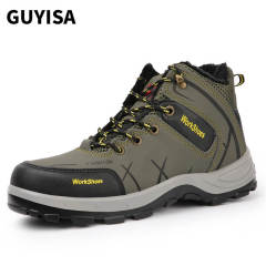 GUYISA 2130 Space Leather Thermal Steel Toe Safety Functional Shoes
