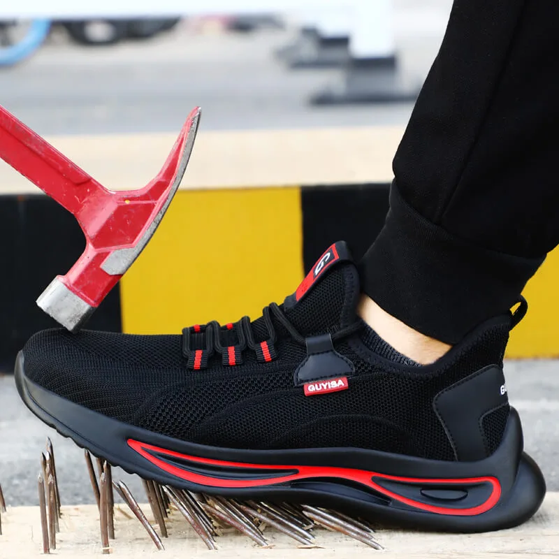 GUYISA comfy work shoes online light stylish athletic steel toe