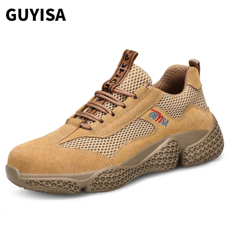 Suede Leather Steel Toe Shoes Men's Women's Lightweight Breathable Industrial Work Shoes