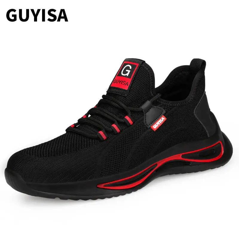 GUYISA comfy work shoes online light stylish athletic steel toe