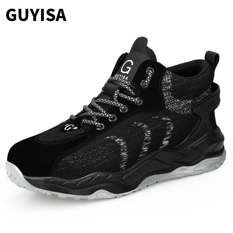 GUYISA 2160 Lightweight Soft Pigskin Breathable Mesh With Steel Toe Safety Shoes