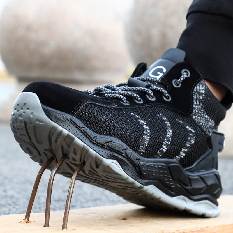 GUYISA 2160 Lightweight Soft Pigskin Breathable Mesh With Steel Toe Safety Shoes