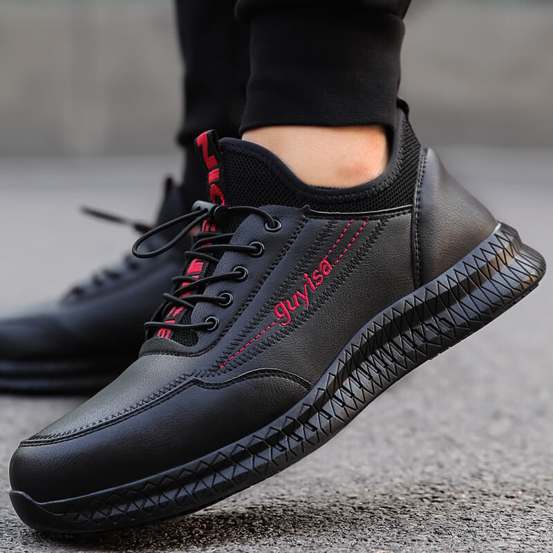 Work shoes Anti-puncture Steel Toe Black waterproof men