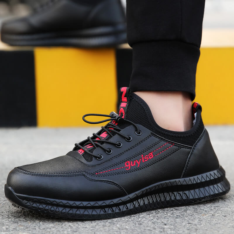 Work shoes Anti-puncture Steel Toe Black waterproof men