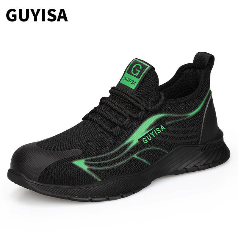 GUYISA Fashion Black Safety Shoes for Men online quality steel toe