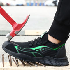 GUYISA Fashion Black Safety Shoes for Men online quality steel toe