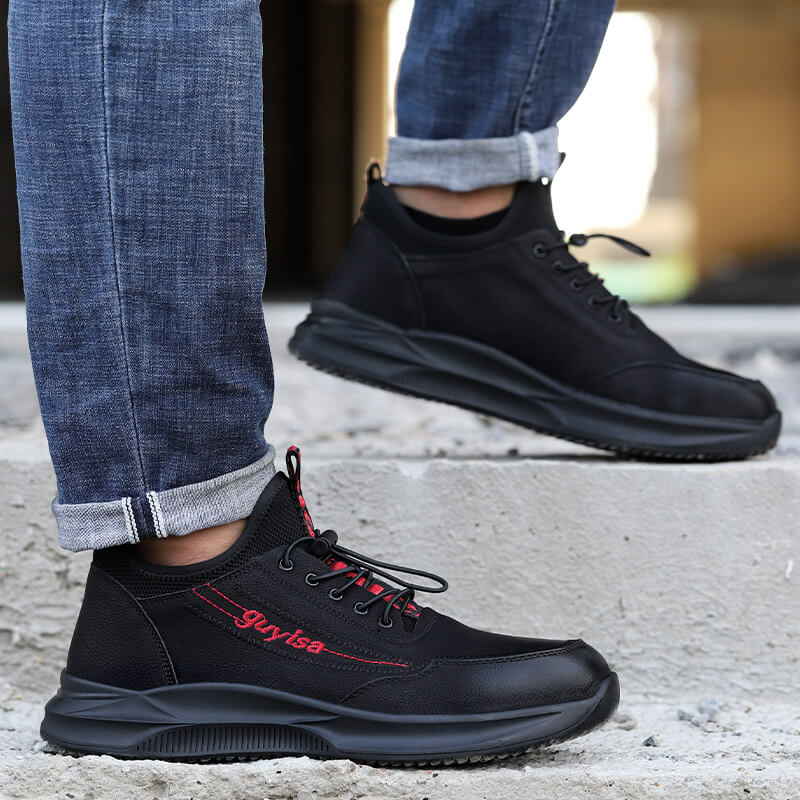 Work shoes Anti-puncture Steel Toe Black waterproof men