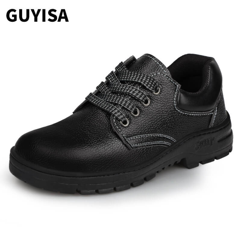 GUYISA Waterproof Leather Work shoes Anti Smash Safety Shoes for Men