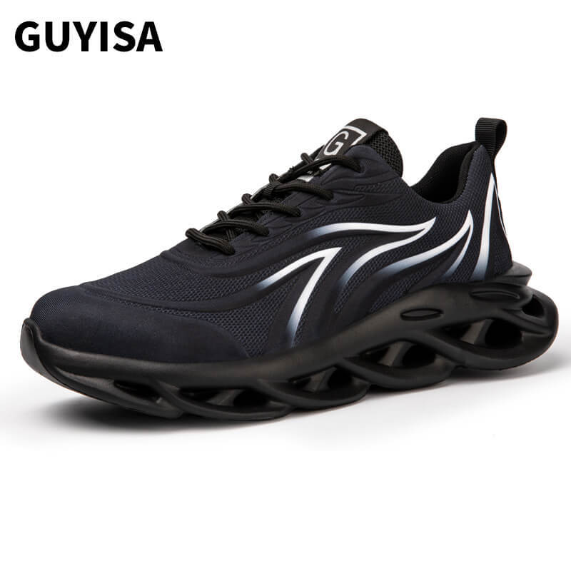 GUYISA Safety Steel Toe Shoes Slip Resistant Indestructible Construction Shoes