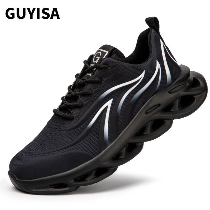GUYISA Safety Steel Toe Shoes Slip Resistant Indestructible Construction Shoes
