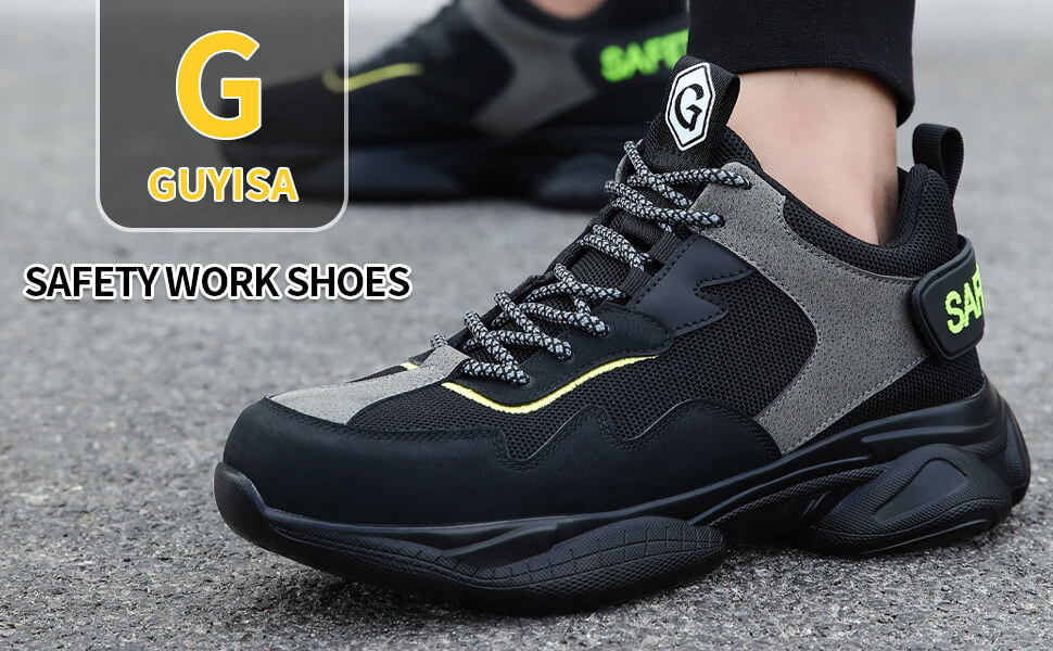 GUYISA mens work shoes all day comfort