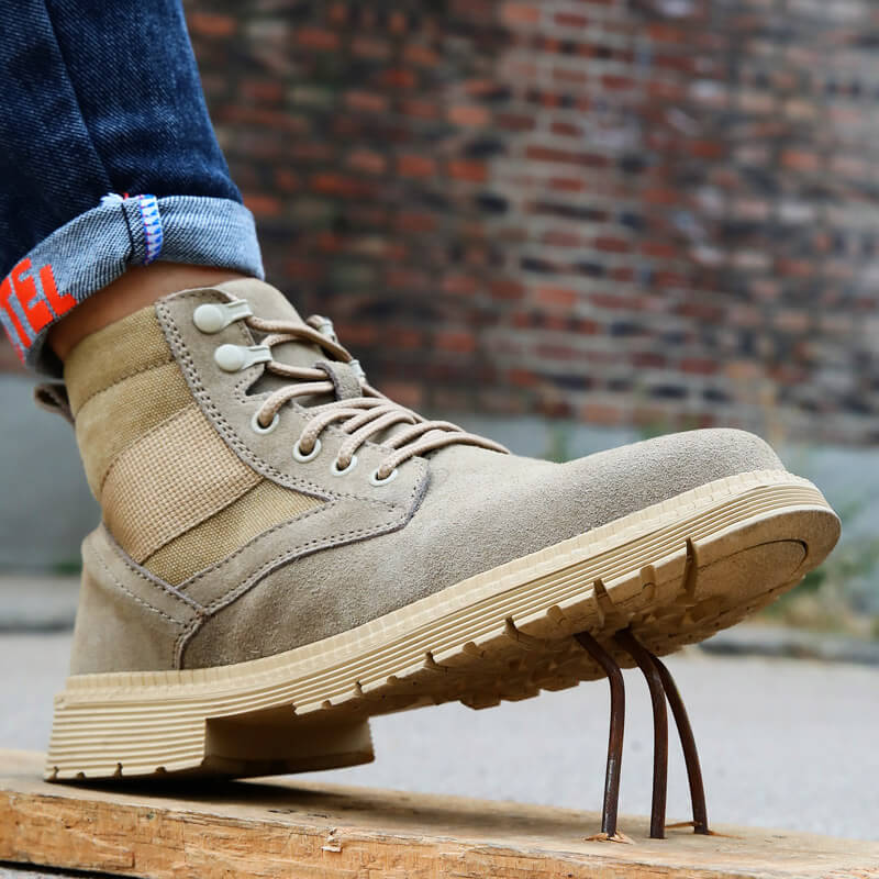 Winter warm steel head work boots men's non-slip work shoes