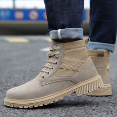 GUYISA breathable steel toed work boots slip resistant work shoes for men