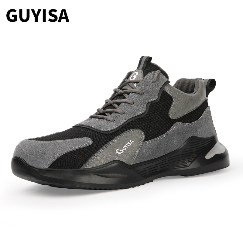 GUYISA OEM  Gray Work Safety Shoe Lightweight Steel Toe Indestructible