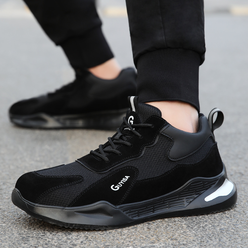 OEM  Gray Work Safety Shoe Lightweight Steel Toe Indestructible