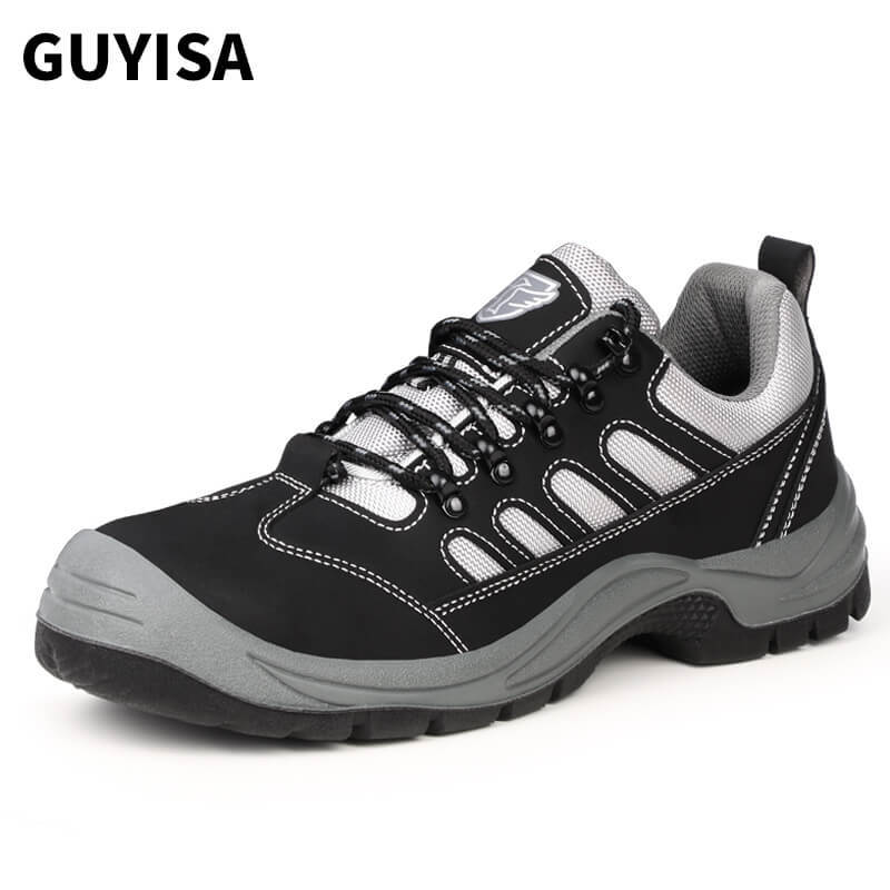GUYISA steel toe shoes men, safety work reflective  trip puncture proof footwear industrial & construction shoe