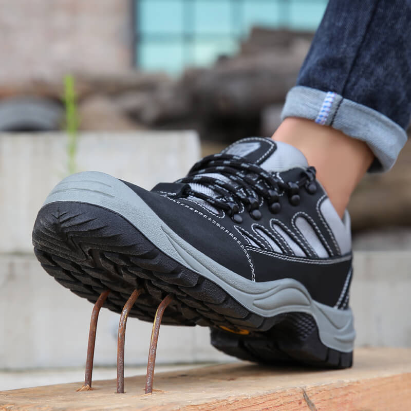 GUYISA steel toe shoes men, safety work reflective  trip puncture proof footwear industrial & construction shoe