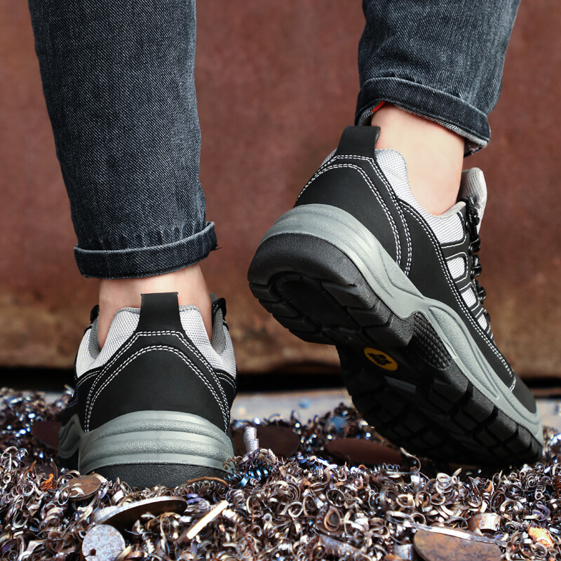 GUYISA steel toe shoes men, safety work reflective  trip puncture proof footwear industrial & construction shoe