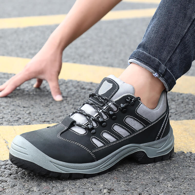 GUYISA steel toe shoes men, safety work reflective  trip puncture proof footwear industrial & construction shoe