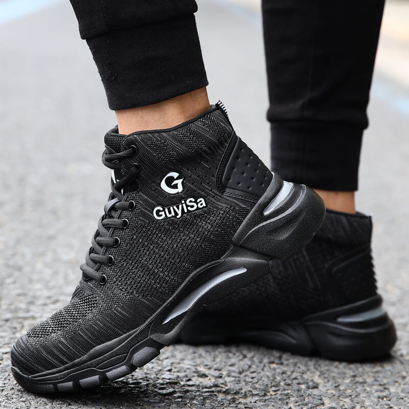 GUYISA breathable safety shoes lightweight for women with steel toe