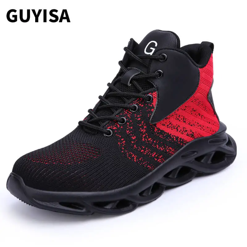 GUYISA breathable safety shoes lightweight for women with steel toe