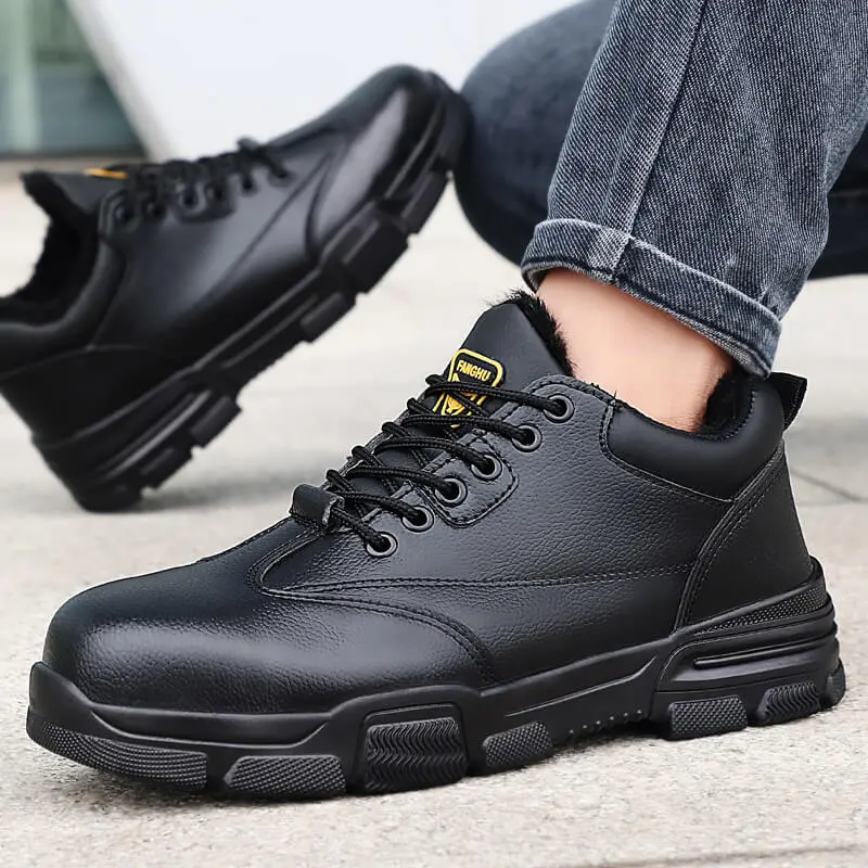 GUYISA  Black Work Shoes  Lightweight  Waterproof  For Construction