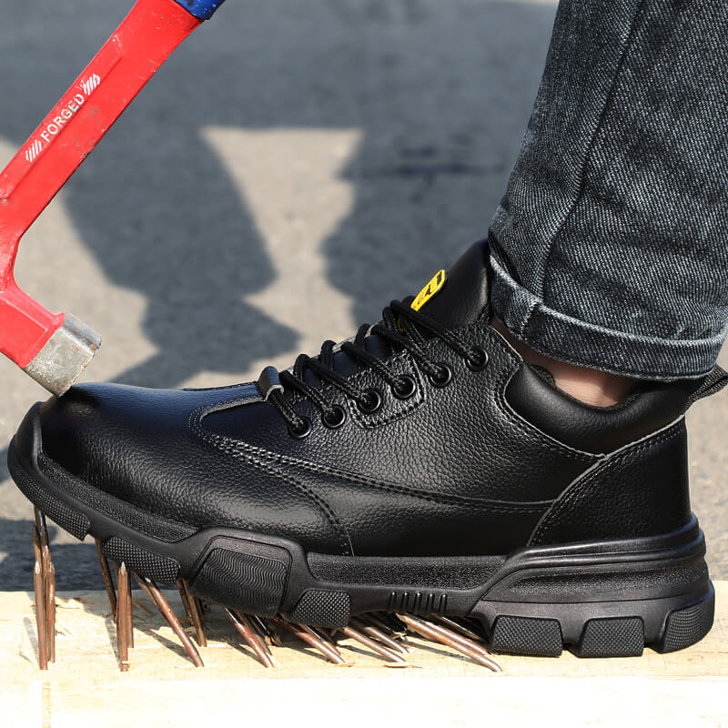 Black Work Shoes  Lightweight  Waterproof  For Construction