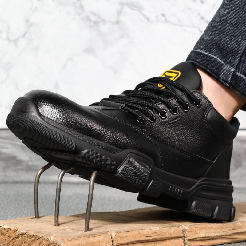 Black Work Shoes  Lightweight  Waterproof  For Construction