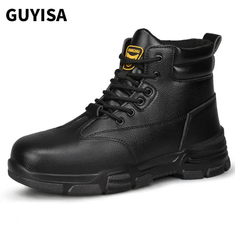 GUYISA  Black Work Shoes  Lightweight  Waterproof  For Construction