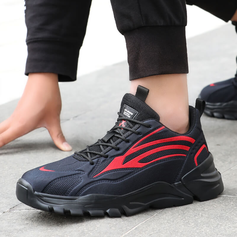 Safety work shoes for men steel toe shoes lightweight breathable