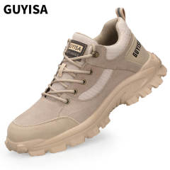 GUYISA1122 Soft suede rubber outsole non-slip steel toe safety shoes