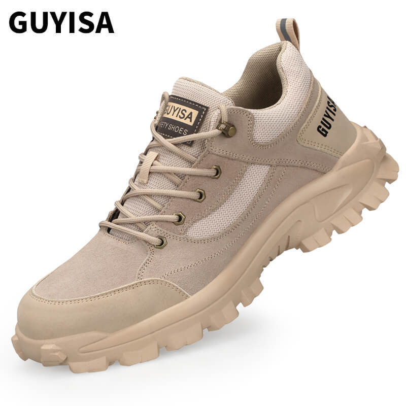 GUYISA1122 Soft suede rubber outsole non-slip steel toe safety shoes