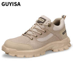 GUYISA1122 Soft suede rubber outsole non-slip steel toe safety shoes
