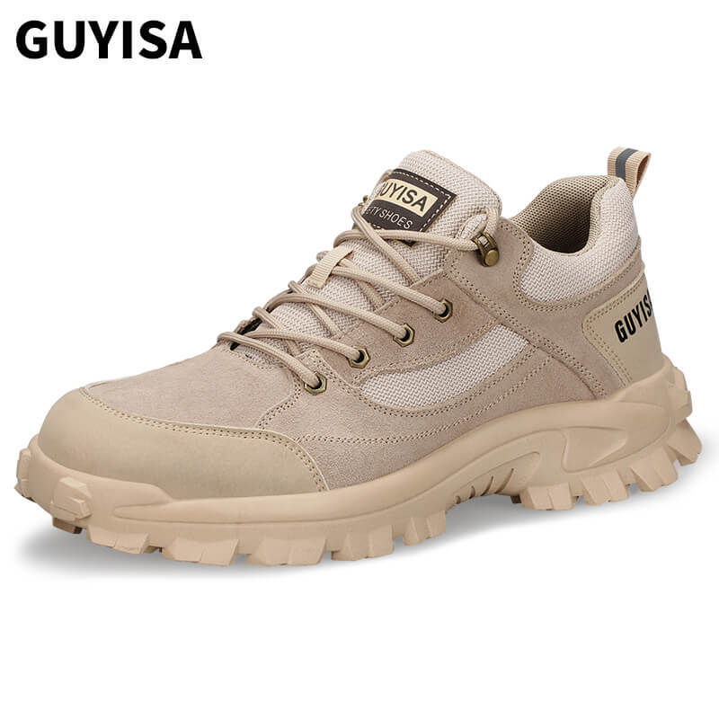 GUYISA1122 Soft suede rubber outsole non-slip steel toe safety shoes