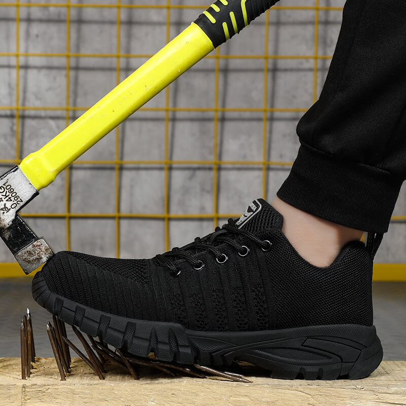 Stylish Industrial Work Shoes Men's Women's Rubber Outsole Wear-resistant Steel Toe Safety Shoes