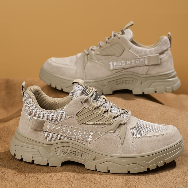 Stylish Industrial Work Shoes Men's Women's Rubber Outsole Wear-resistant Steel Toe Safety Shoes