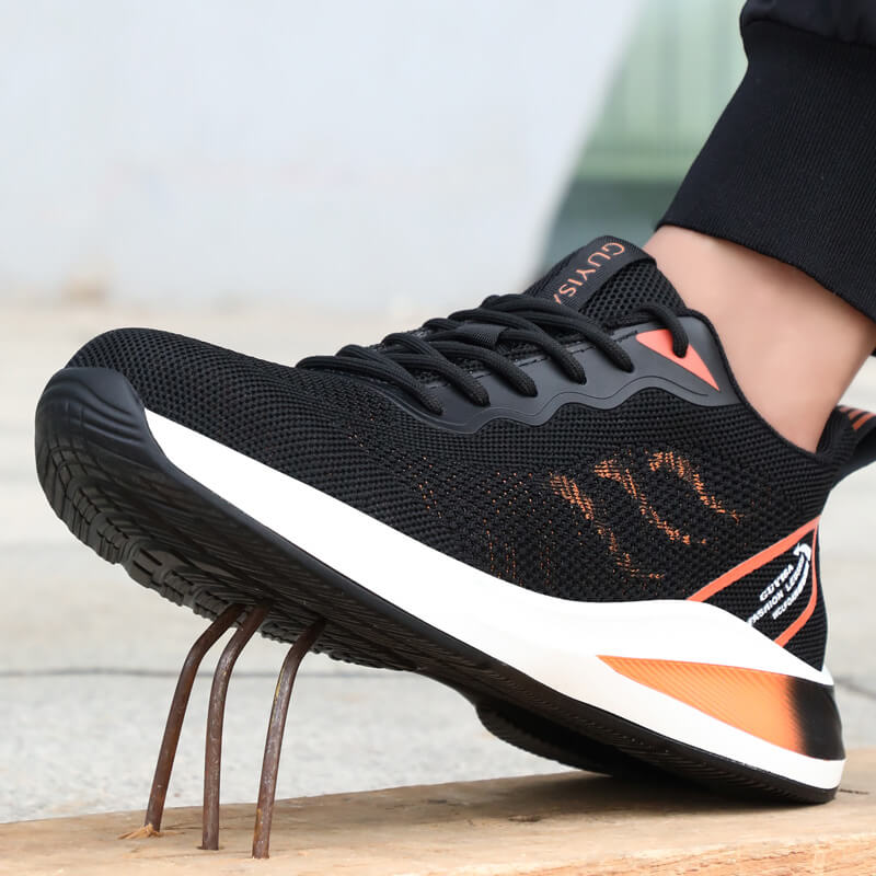 Yellow ultralight soles breathable steel toe safety boots