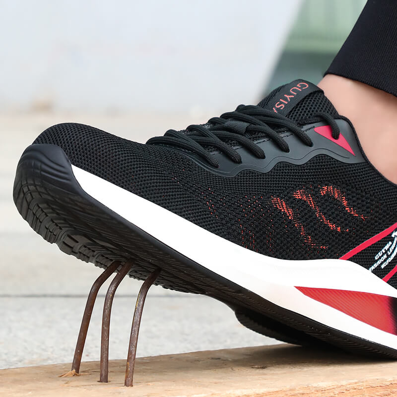 Red ultralight sole steel toe best safety boots for men and women