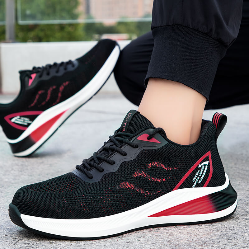 Red ultralight sole steel toe best safety boots for men and women