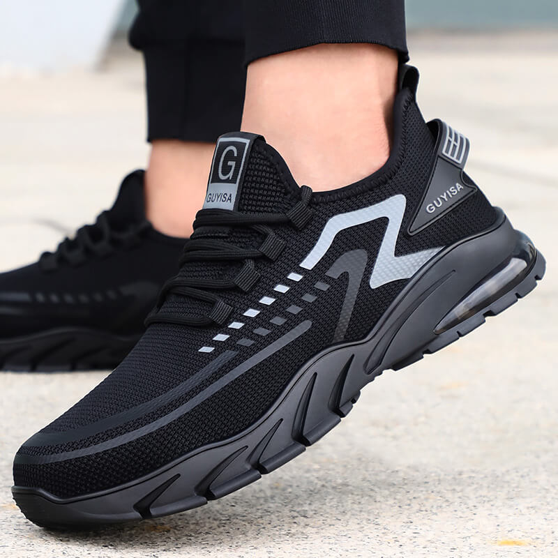 Black breathable anti-slip wear-resistant steel toe the best safety boot